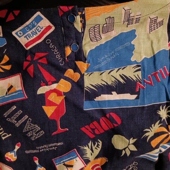 NEW ModCloth Delightful Demeanor Short Sleeve Linen Blend Blouse Size XXS Navy V - Picture 7 of 16